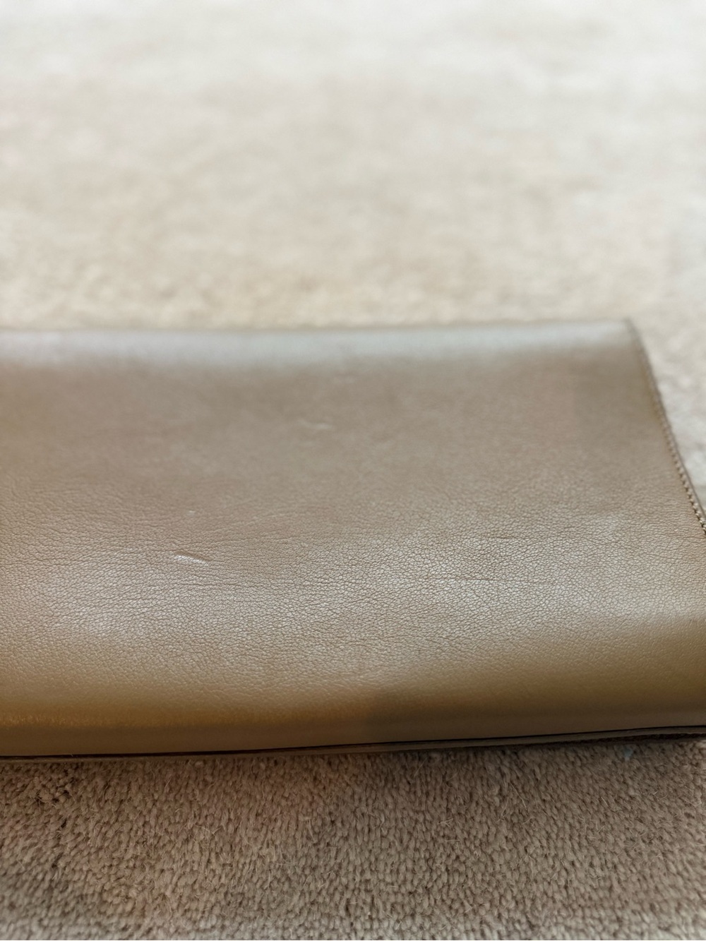 Saint Laurent Camel Leather Envelope Clutch with Embossed YSL - Picture 12 of 12